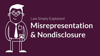 Misrepresentation and Nondisclosure  Contracts  Defenses amp Excuses [upl. by Yemrej]