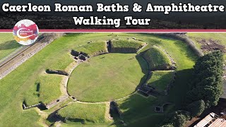 CAERLEON ROMAN BATHS amp AMPHITHEATRE WALES  Walking Tour  Pinned on Places [upl. by Ennasus]